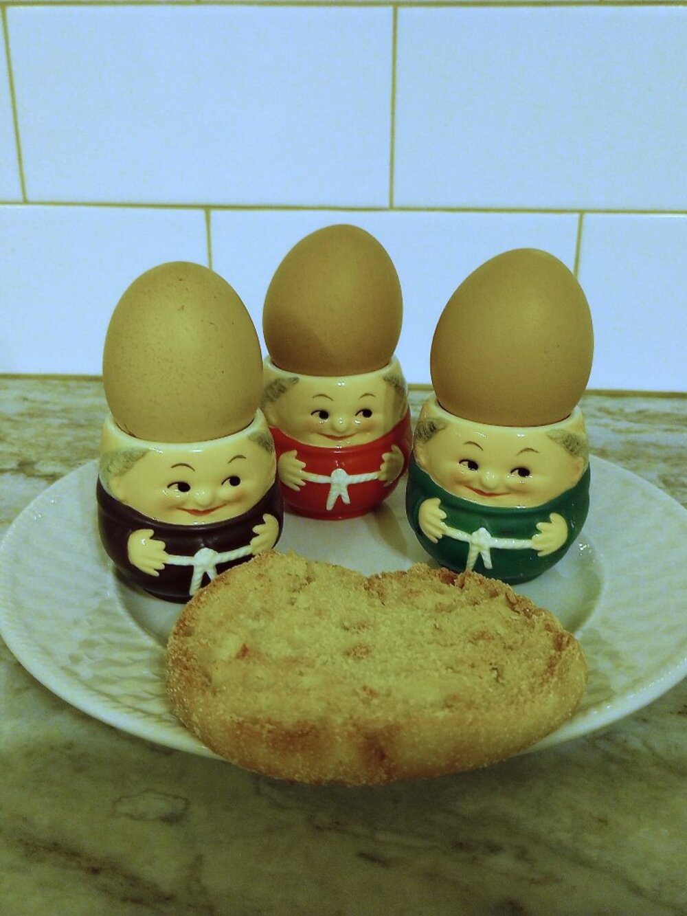 Vintage Ceramic Friar Tuck Liquor Tots Set of 3